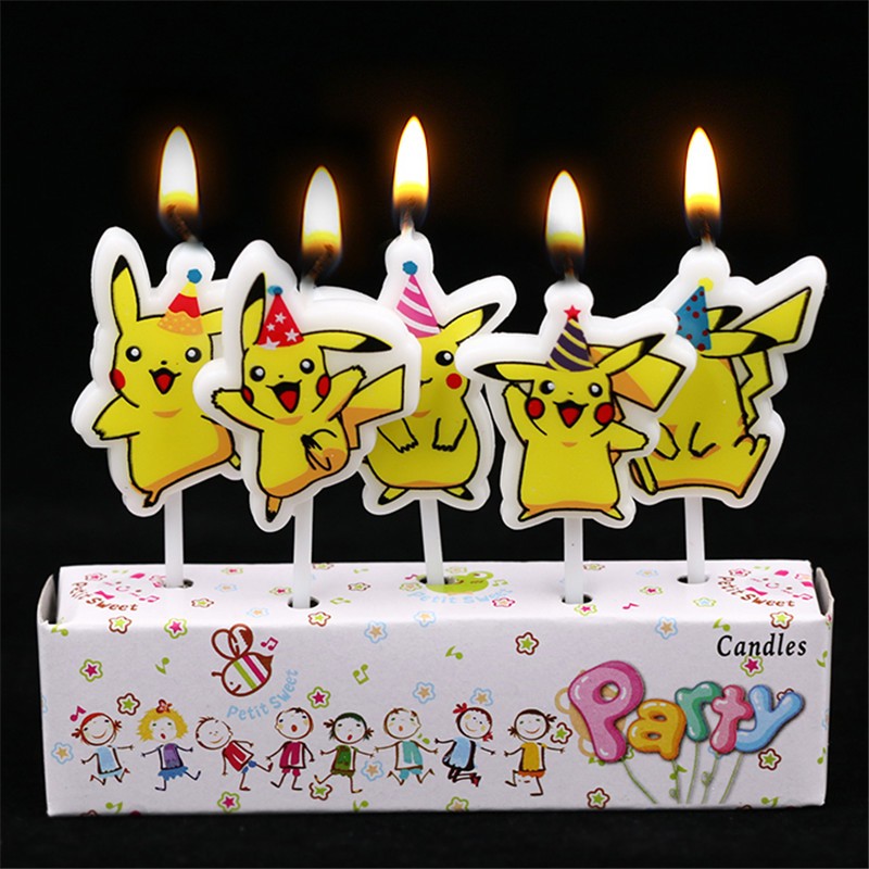 Kids Outdoor Kitchen Accessories - 5 sztuk/partia Pokemon świeca na tort