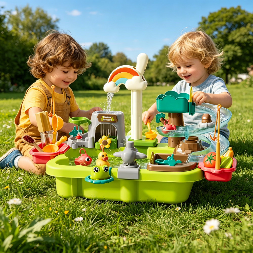 Kids Outdoor Folding Table - 38/43/45 elementowy zestaw do zabawy wodnej
