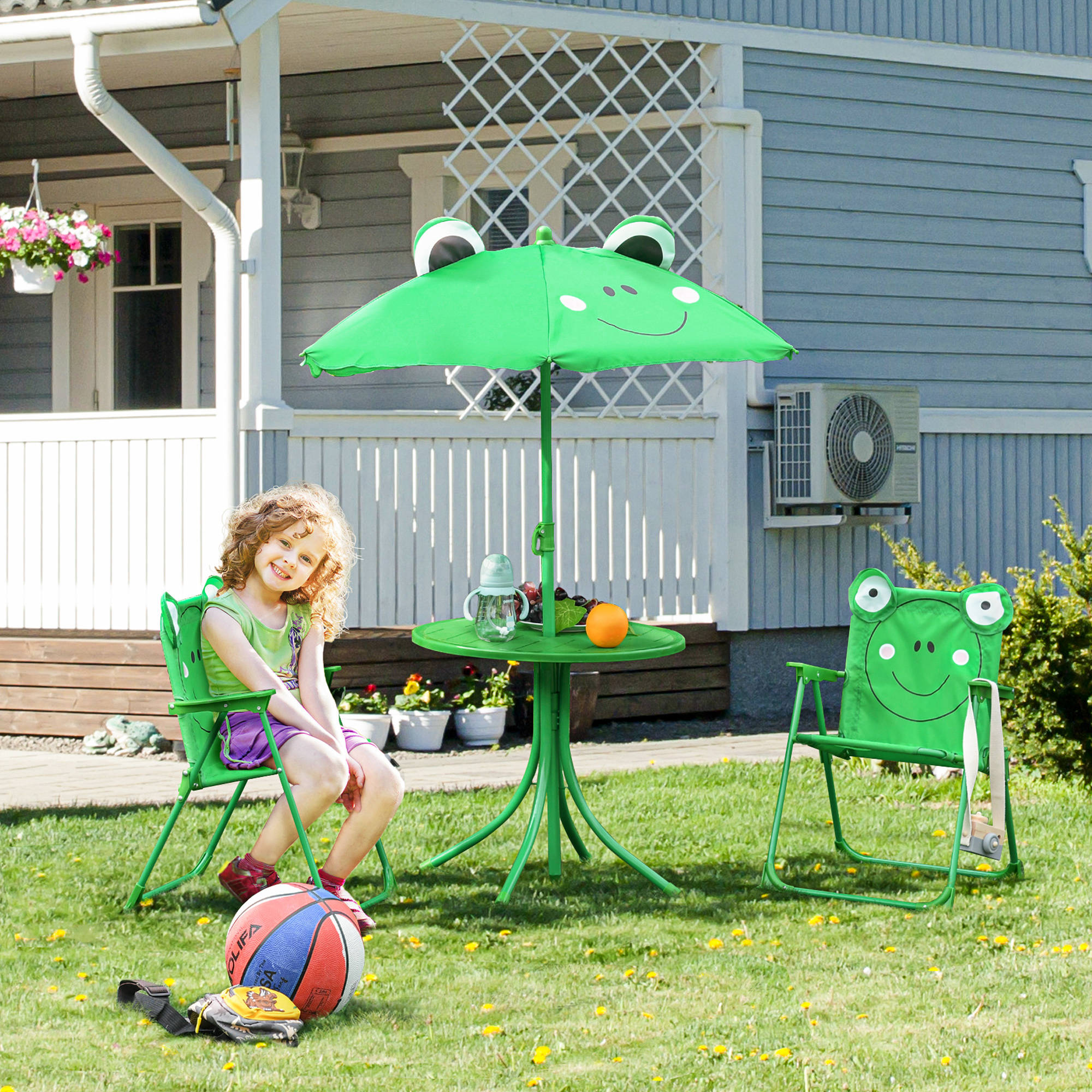 Kids Outdoor Folding Table - Zestaw stolików i krzeseł dla dzieci,