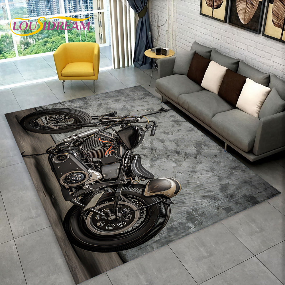 Kids Outdoor Lounge - 3D Retro Vintage motocykl dywan do