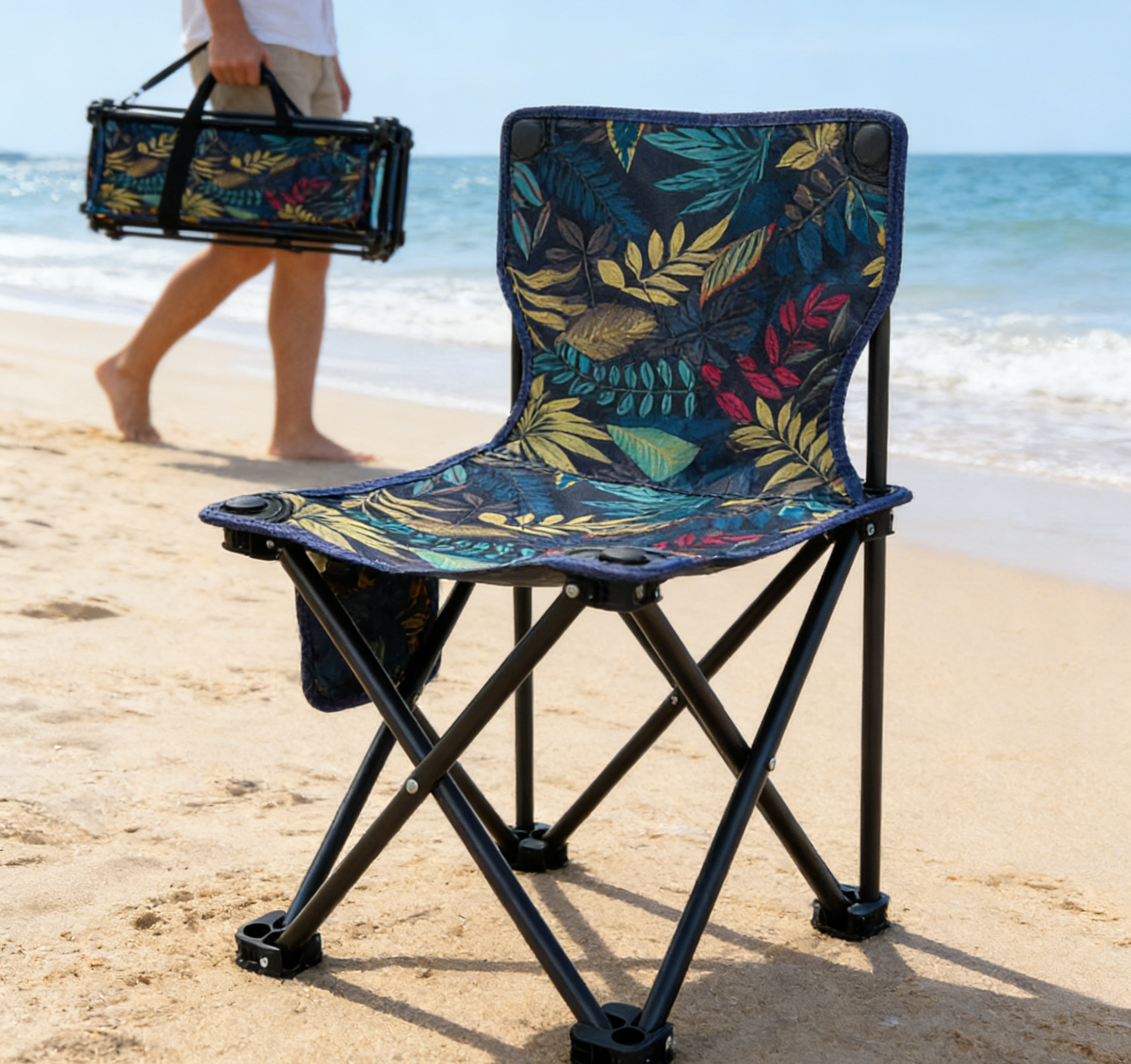 Kids Outdoor Foldable Chair - Przenośny Składany Stołek Mini Krzesło Kempingowe