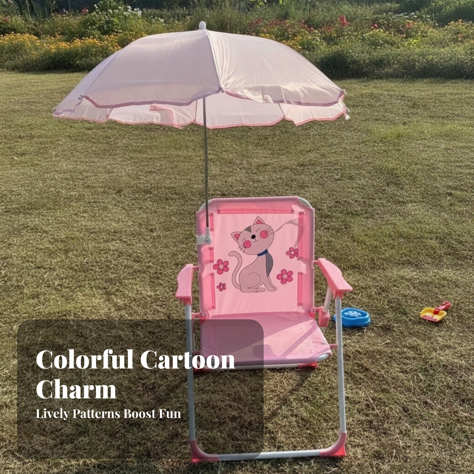 Kids Outdoor Umbrella Chair - Przenośne krzesełko kempingowe dla dzieci, lekkie