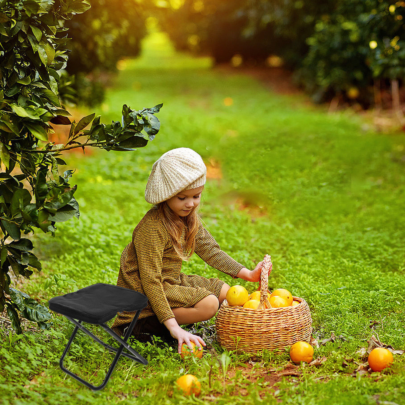Kids Outdoor Foldable Chair - Przenośny, lekki, składany mini stołek, składane