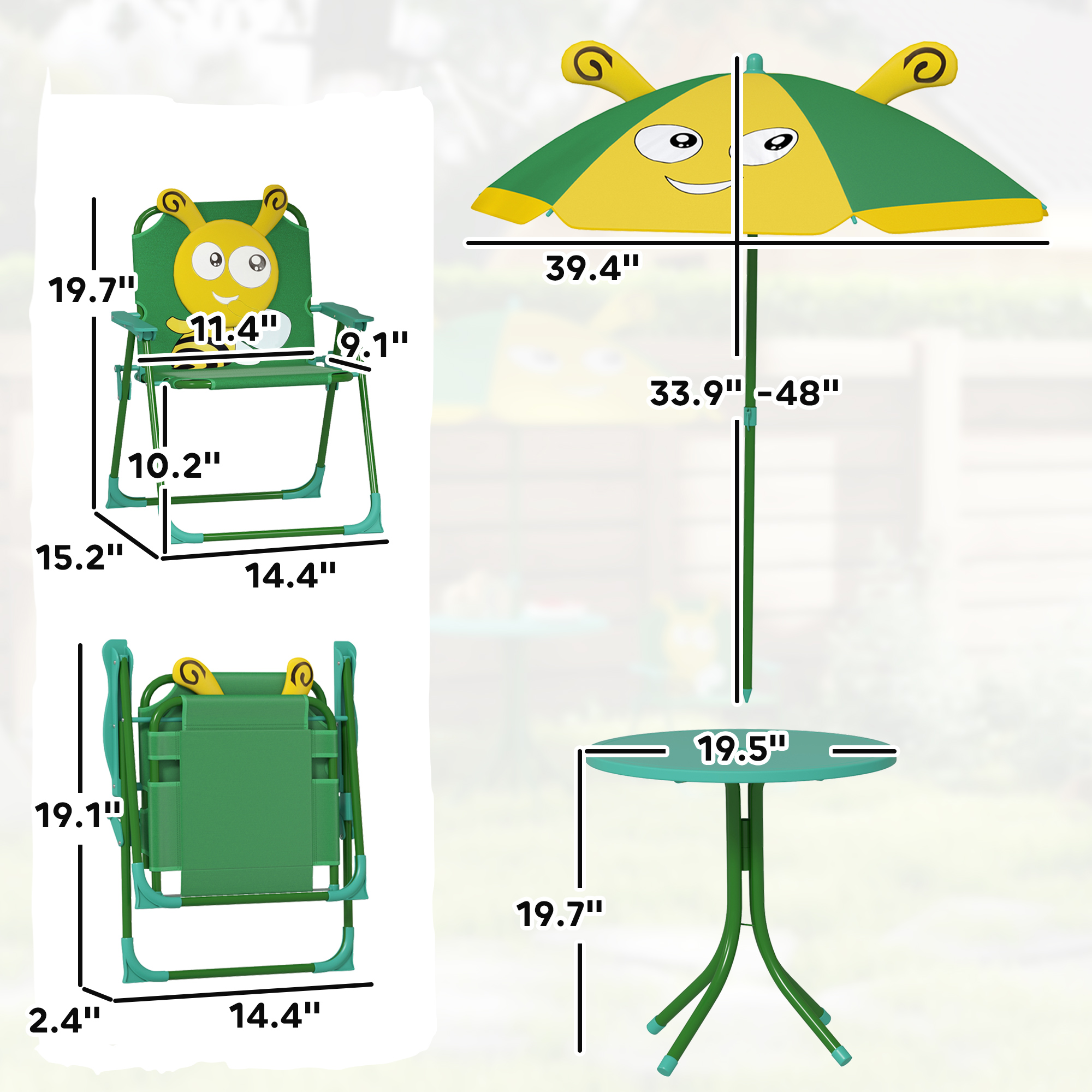 Zestaw stolika i krzeseł pikni – Kids Outdoor Umbrella Chair recenzja i cena