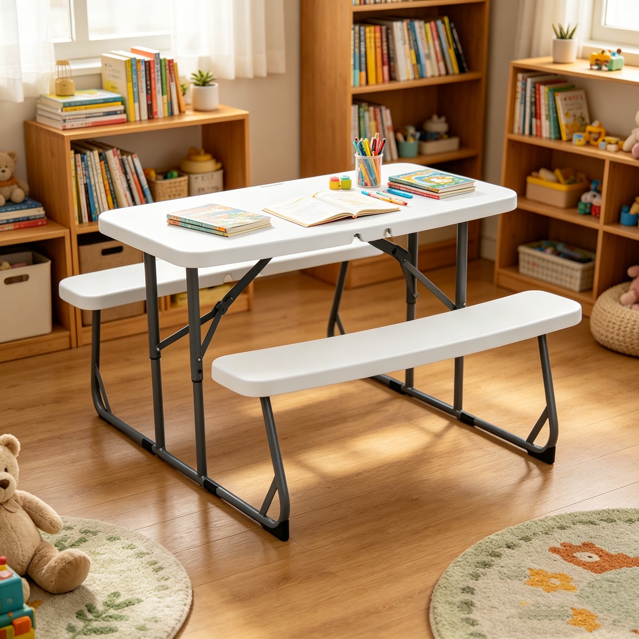 Zestaw składany plastikowy stó – Kids Outdoor Folding Table recenzja i cena