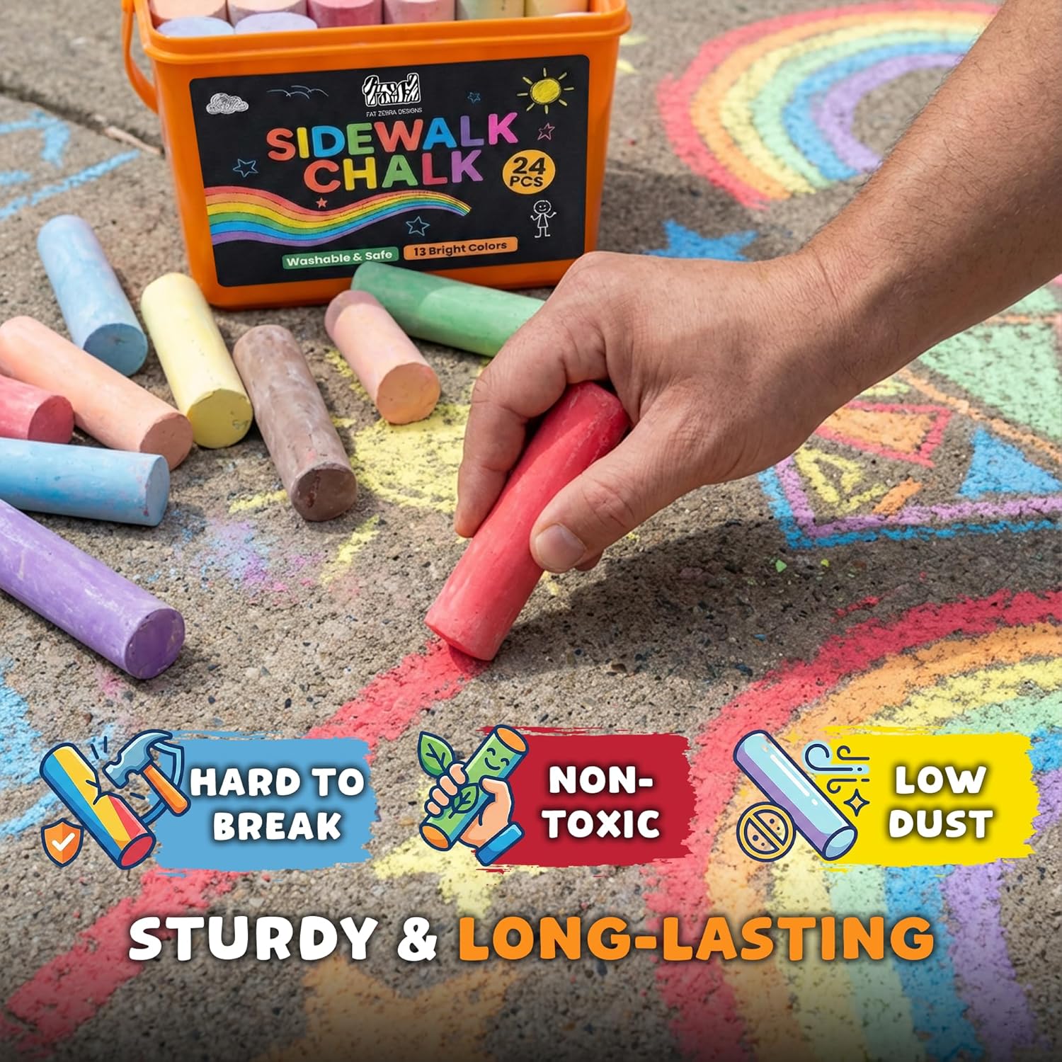 24 szt. Kreda do malowania na  – Chalk Outdoor Jumbo recenzja i cena