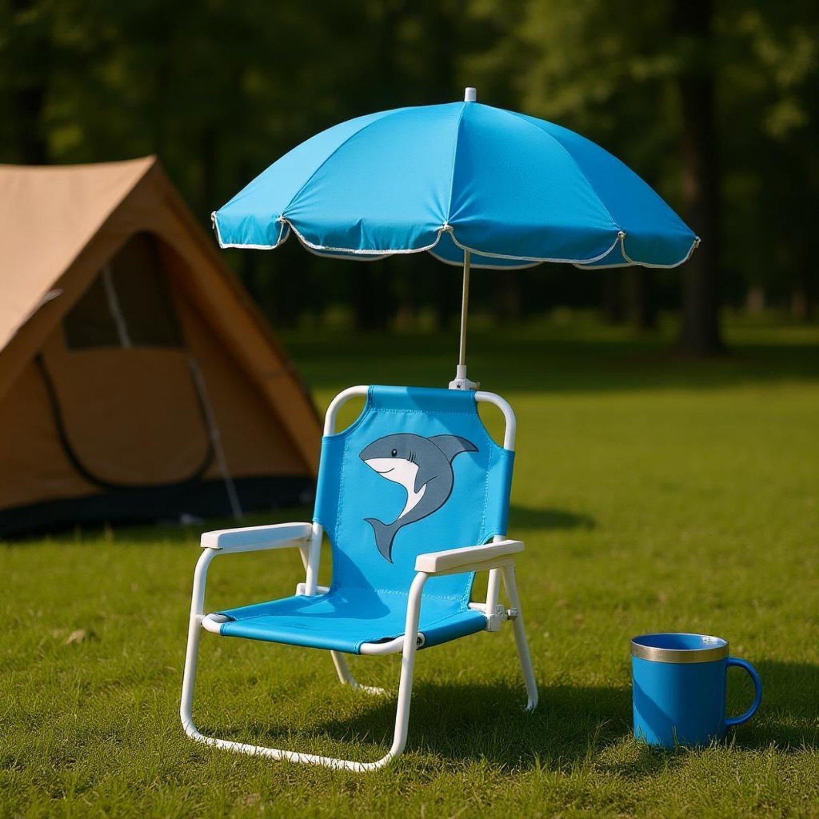 Dziecięce krzesełko plażowe z  – Kids Outdoor Umbrella Chair recenzja i cena
