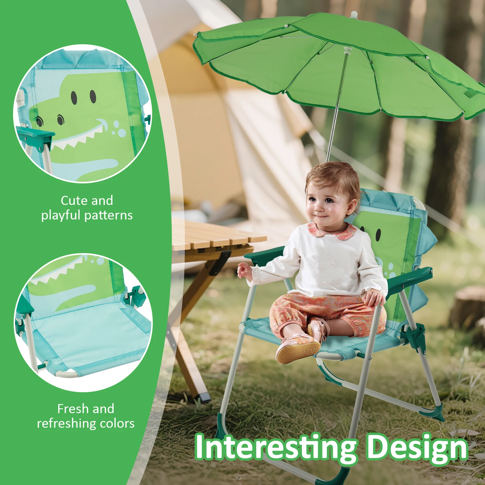 Składane krzesło plażowe dla d – Kids Outdoor Umbrella Chair recenzja i cena