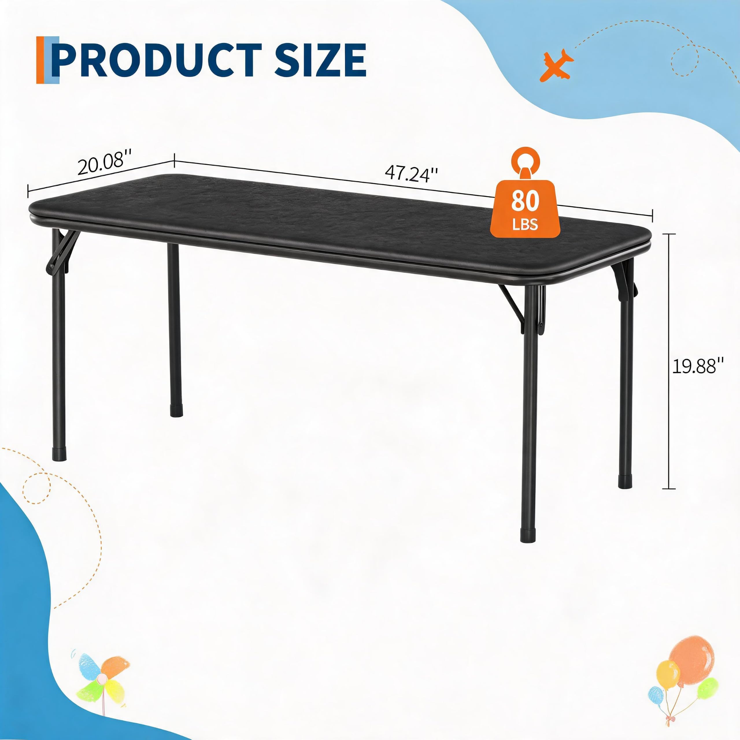 Prostokątny składany stół 47 c – Kids Outdoor Folding Table recenzja i cena