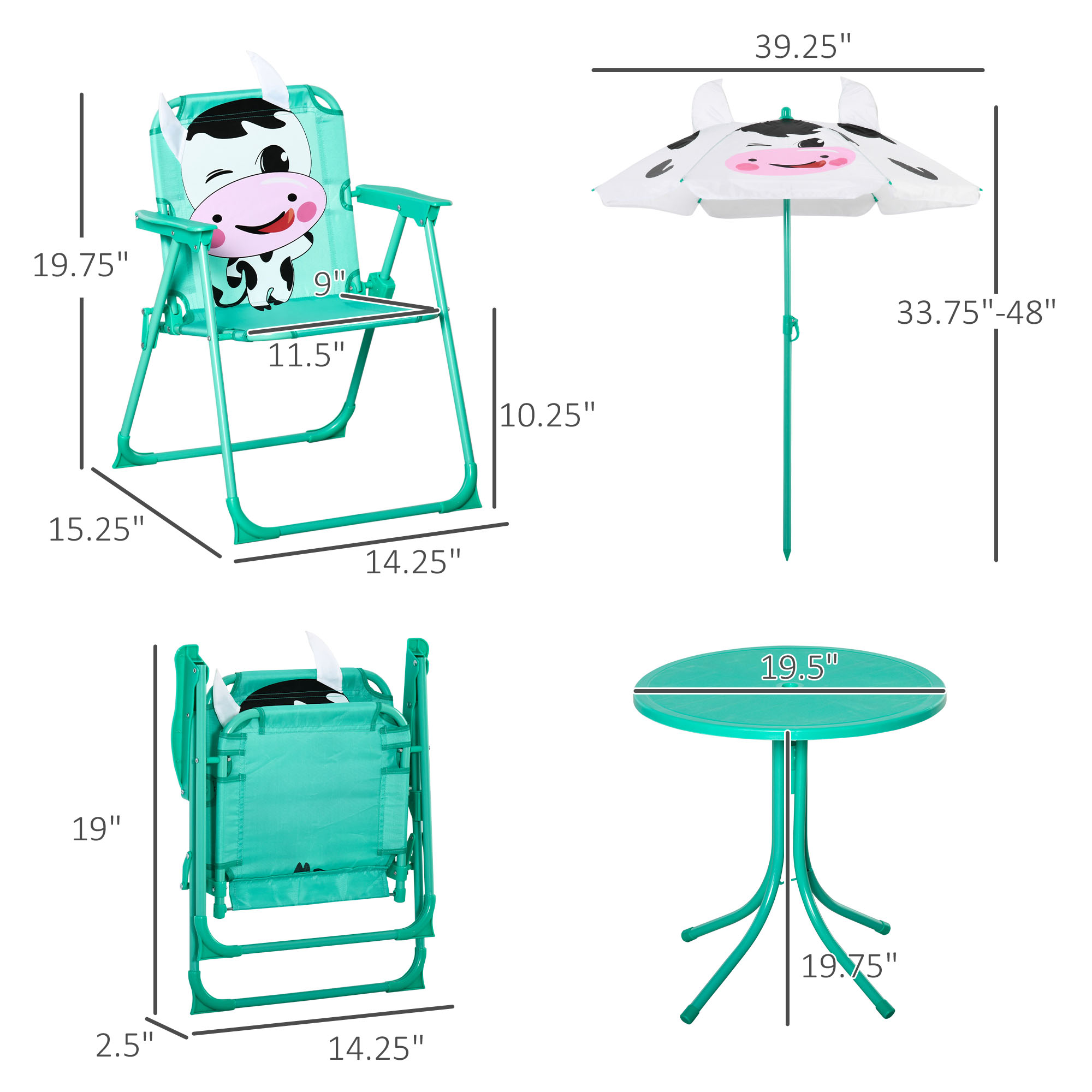 Zestaw stolików i krzeseł dla  – Kids Outdoor Folding Table recenzja i cena