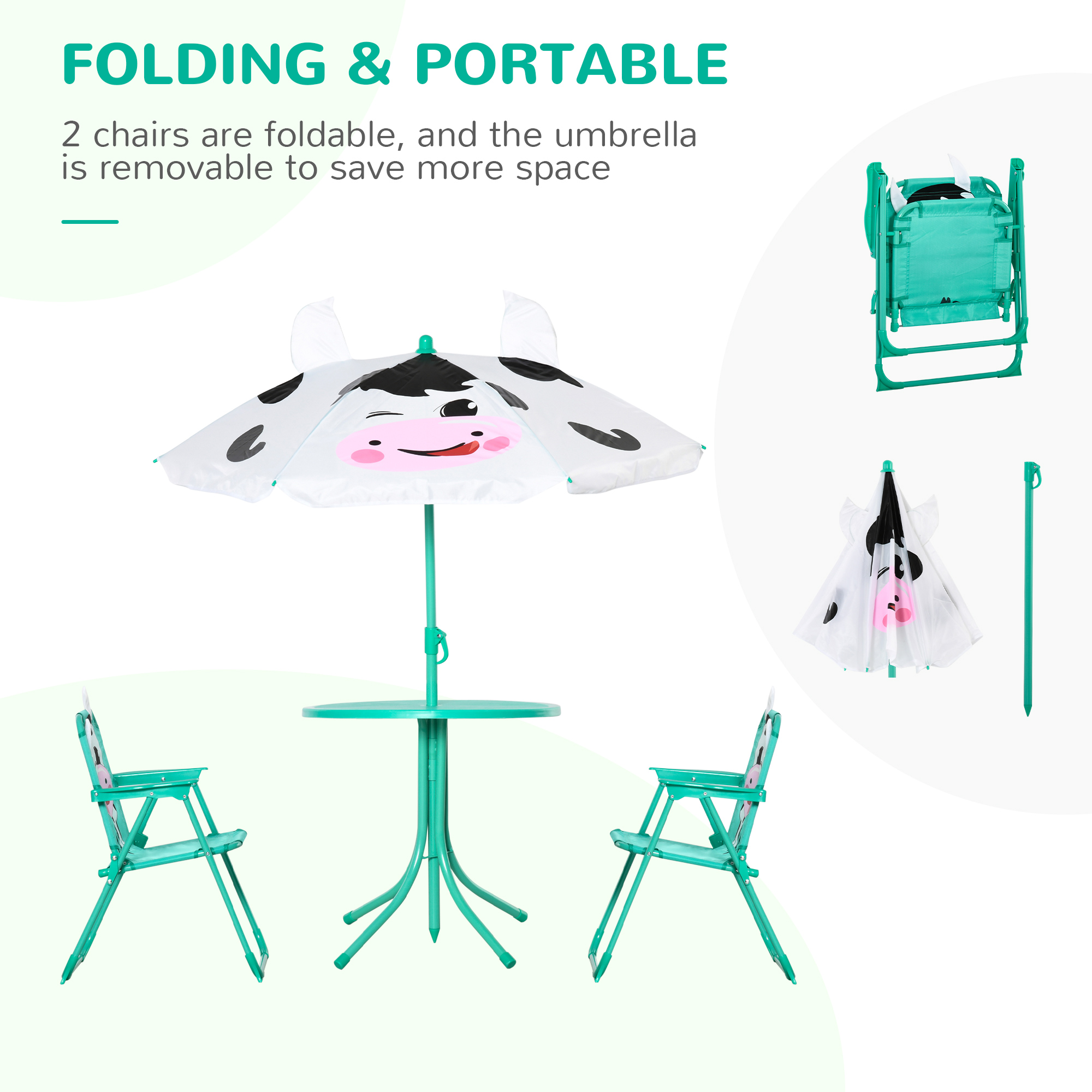 Zestaw stolików i krzeseł dla  – Kids Outdoor Folding Table recenzja i cena