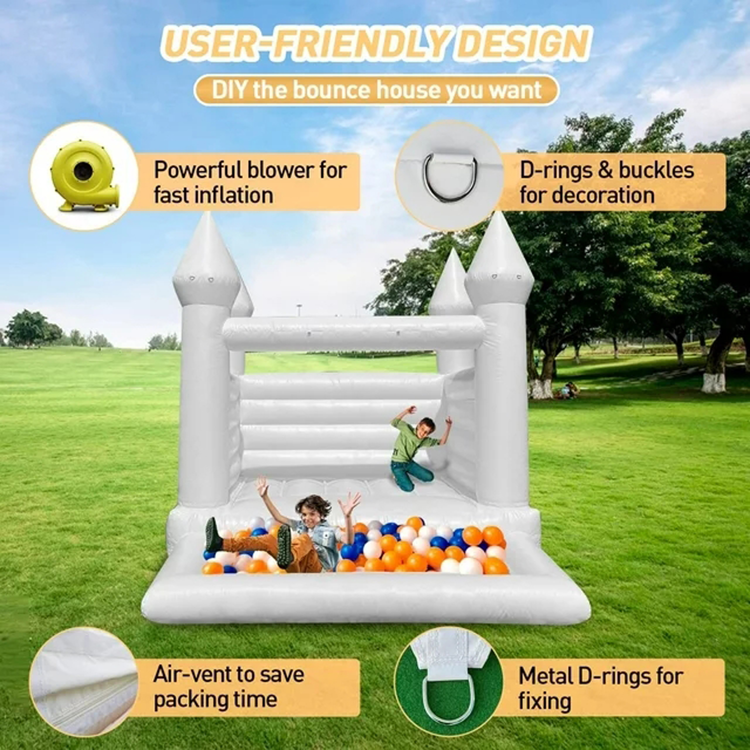 Komercyjny, wytrzymały, biały, – Kids Indoor Outdoor Trampoline recenzja i cena