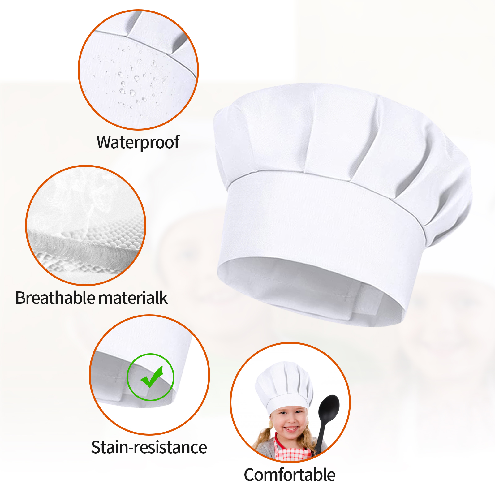 4 SZT. Białe Czapki Kucharza d – Kids Outdoor Kitchen Accessories recenzja i cena